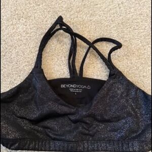 Beyond Yoga Shimmering Black Sports Bra